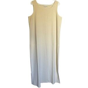 David Dart Maxi Dress Womens Large Tan Lagenlook Minimalist Sleeveless Vintage